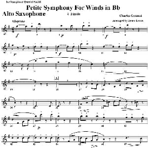 萨克斯谱 | Petite Symphony For Winds in Bb 四重奏 中音萨克斯分谱