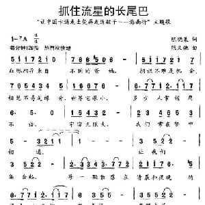 抓住流星的尾巴_儿歌乐谱_词曲:陈晓莱 张又弛