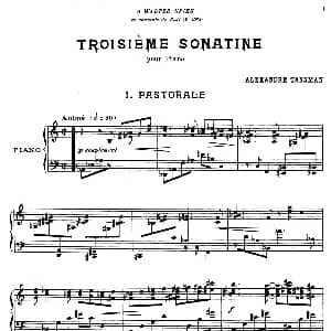第三钢琴小奏鸣曲 钢琴谱 亚历山大 汤斯曼