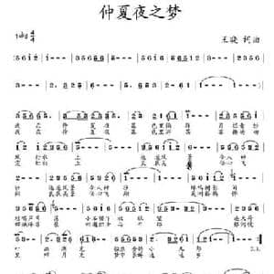 仲夏夜之梦_民歌简谱_词曲:王晓 王晓