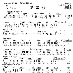 梦里花_通俗唱法乐谱