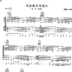 流浪歌手的情人 吉他谱 老狼 高晓松 高晓松