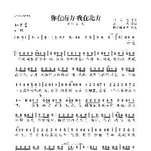 你在南方 我在北方_歌曲简谱_词曲:师立宅 陈伟