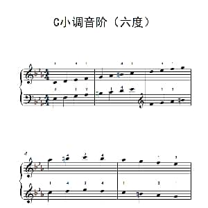 C小调音阶 钢琴谱