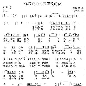 你是我心中开不败的花_儿歌乐谱_词曲:朱晓双 韦柯杠