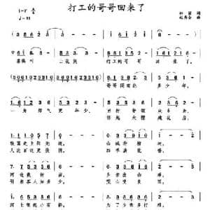 打工的哥哥回来了_民歌简谱_词曲:竹笛 赵秀全