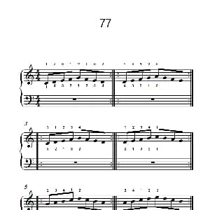 使大指灵活转动的单手练习 77 钢琴谱
