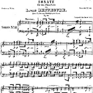 贝多芬钢琴奏鸣曲32 c小调 Op.111 C minor 钢琴谱 贝多芬