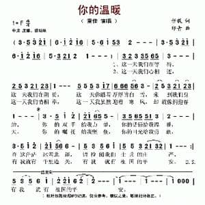 你的温暖_歌谱投稿_词曲:任毅 印青