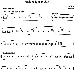 笛子谱 | 帕米尔高原的春天 刘富荣编曲 耿涛改编