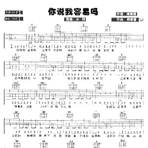 你说我容易吗 吉他谱 小柯 柯肇雷 柯肇雷