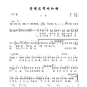 爱情没有对和错_歌曲简谱_词曲:胡忠 丛伟
