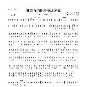 谁说你的眼泪我无所谓_歌曲简谱
