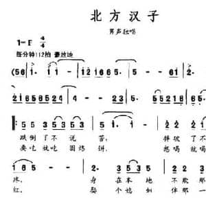 北方汉子_民歌简谱_词曲:陈宝良 张文启