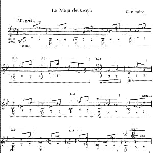 戈雅的美女 吉他谱 古典曲