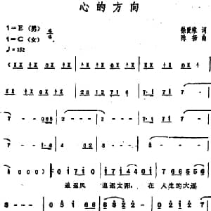 心的方向_通俗唱法乐谱_词曲:徐爱维 陈扬