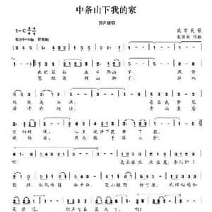 中条山下我的家_民歌简谱_词曲:张俊英 张俊英