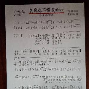 其实你不懂我的心_歌谱投稿_词曲:陈桂珠 童安格