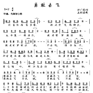勇敢去飞_通俗唱法乐谱_词曲:付广慧 王新建