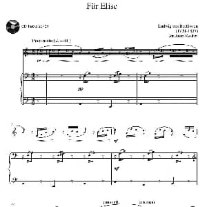 献给爱丽丝 小号独奏 钢琴伴奏谱