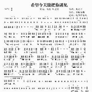 希望今天能把你遇见_歌谱投稿_词曲:周兴平 馨曦独舞