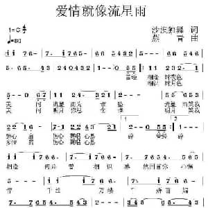 爱情就像流星雨_通俗唱法乐谱