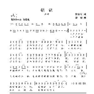铭记_歌曲简谱_词曲:倪永东 谢伟