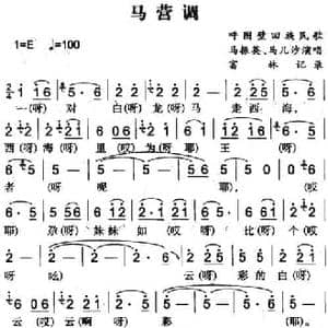 马营调_民歌简谱_词曲: 富林记录