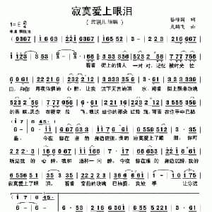 寂寞爱上眼泪_通俗唱法乐谱_词曲:蔡培国 成鹏飞