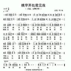 桃李开处君见我_民歌简谱_词曲:桑豫 桑豫