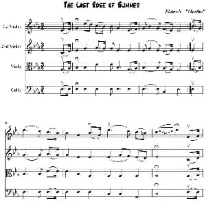 小提琴谱 | THE LAST ROSE OF SUMMER 四重奏 弗洛托的 玛莎