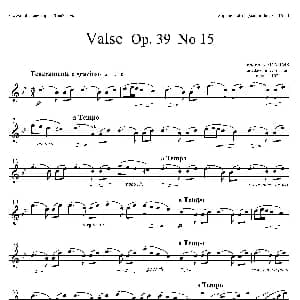 萨克斯谱 | 圆舞曲 Op39 No15 四重奏高音萨克斯分谱 J 勃拉姆斯