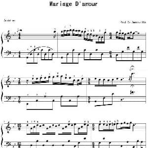 Mariage D'amour 钢琴谱 Paul De Senneville