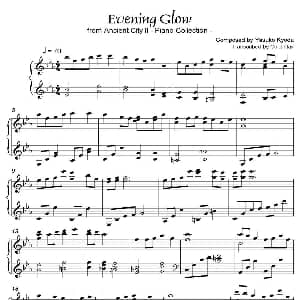 Evening Glow 钢琴谱 城之内 美莎