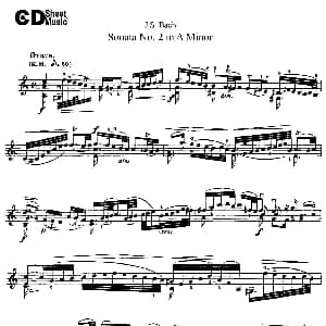 小提琴谱 | 6 Violin Sonatas and Partitas 3.Sonata No.2 A Minor J S Bach 巴赫