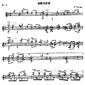 哀歌与祈祷 吉他谱