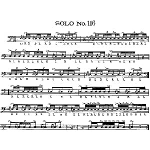 美国军鼓 SOLO No.116 120 爵士鼓谱
