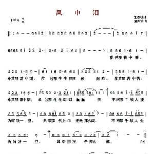 ​风中泪_歌曲简谱_词曲:张俊以 孟庆云