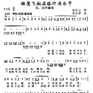 雄鹰飞翔在塔什库尔干_民歌简谱_词曲:季新山 齐从容