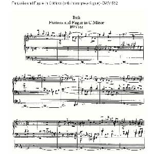 Fantasia and Fugue in C Minor with incomplete fugue BWV 562 管风琴谱 ohann Sebastian Bach 德 约翰 塞巴斯蒂安 巴赫