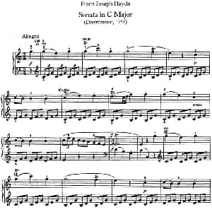 海顿 钢琴奏鸣曲 Hob XVI 3 Divertimento C major 钢琴谱 海顿