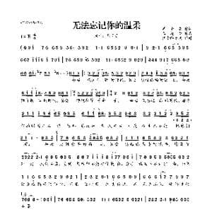 无法忘记你的温柔_歌曲简谱_词曲:周金亮 玉超云