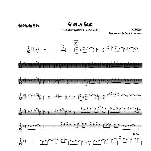 萨克斯谱 | Simply Said 高音萨克斯