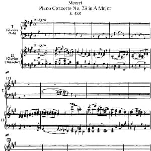 二十八部钢琴协奏曲 No.23 钢琴谱 莫扎特