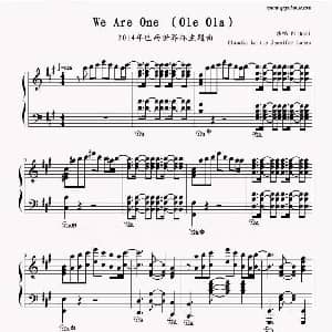 We Are One 钢琴谱