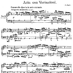 Aria con Variazioni 之12 钢琴谱 J.S.Bach