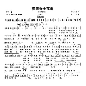 夜来香小夜曲_通俗唱法乐谱_词曲:符小凌 李勇