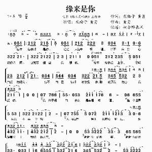 缘来是你_歌谱投稿_词曲:龙梅子 黄勇 黄勇