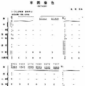 枣园春色 笛子 伴奏总谱 高明