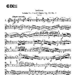 小提琴谱 | D大调第一小提琴奏鸣曲 贝多芬